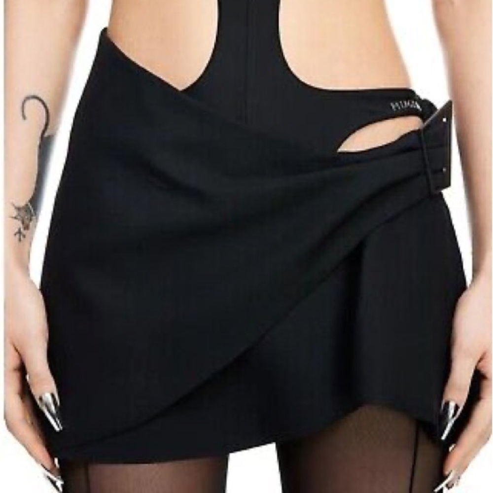 *SOLD* Mugler X H&M collab wrap skirt with buckle detail US size 6
